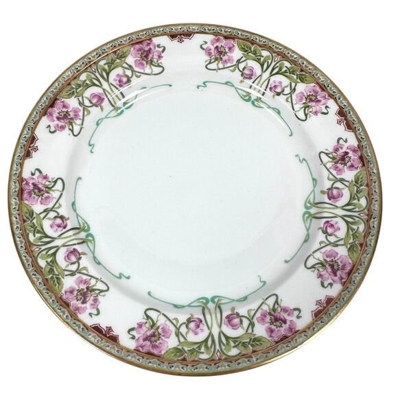Vintage Bailey Banks Biddle Limoges Dinner Plates White Gold Floral H5113 Lot 10 - Picture 2 of 7